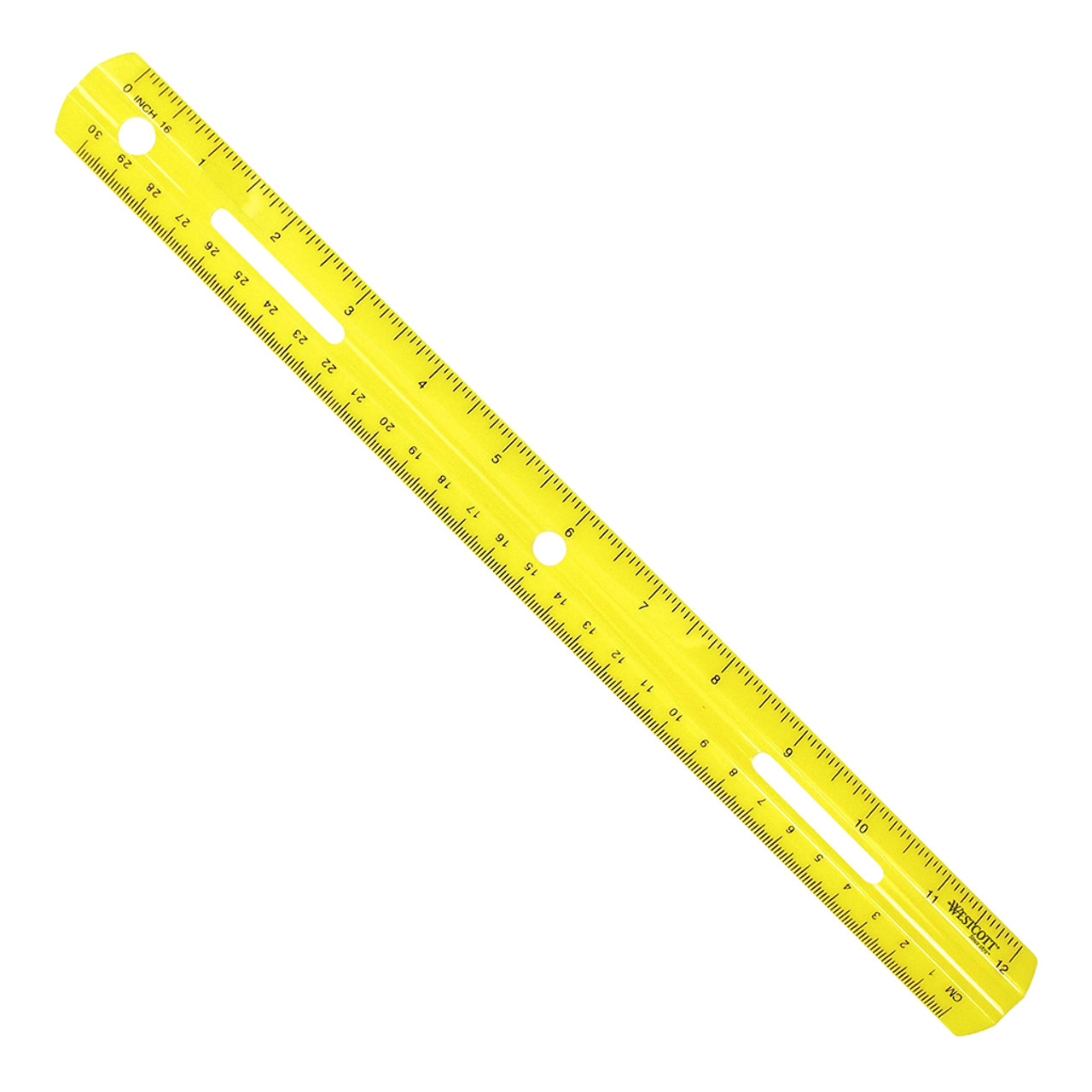 Westcott 12 30cm 10th Inch Plastic Metric Beveled Ruler