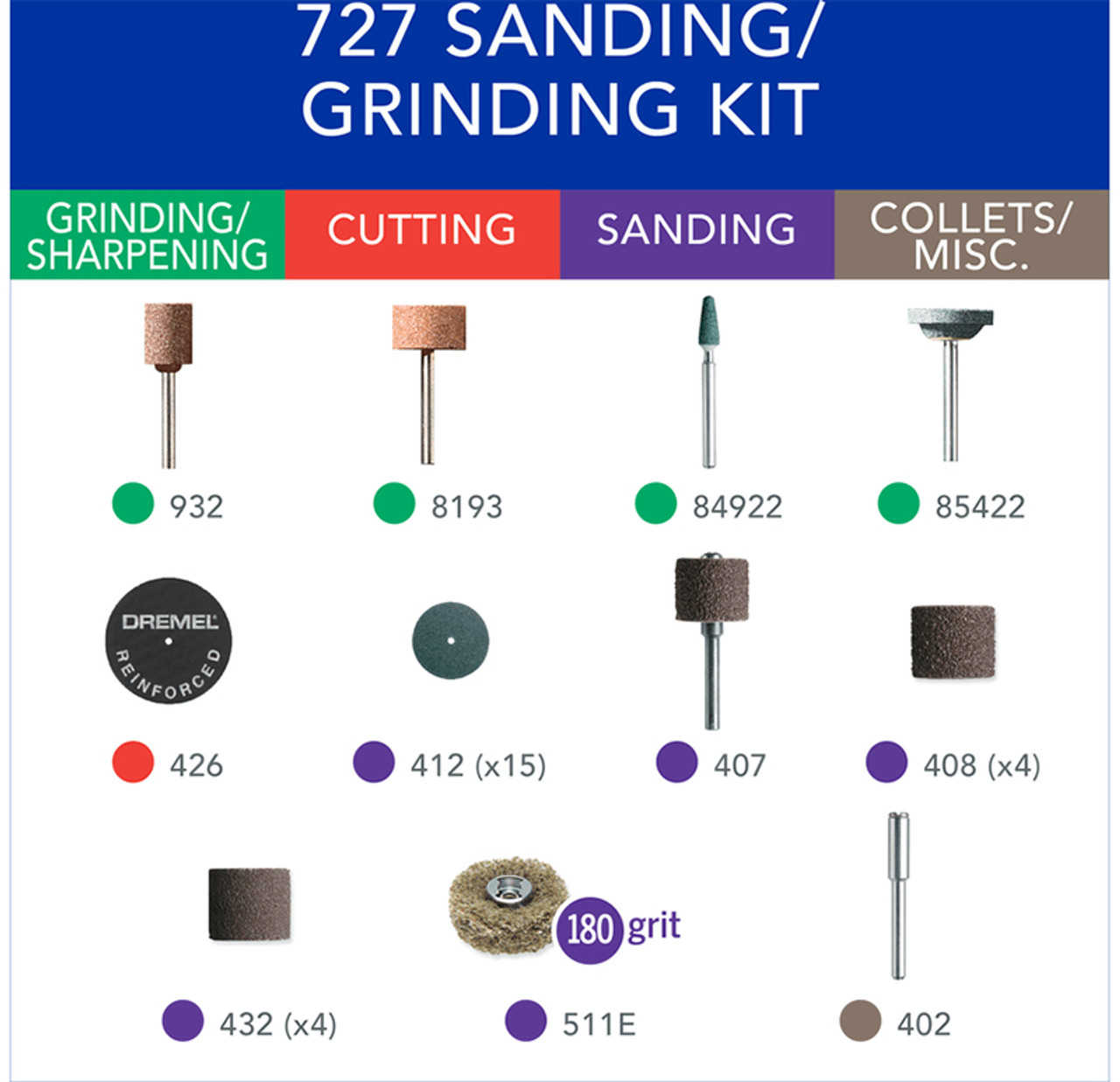 Dremel Rotary Tool Sanding/Polishing Set, 7-Piece - Midwest