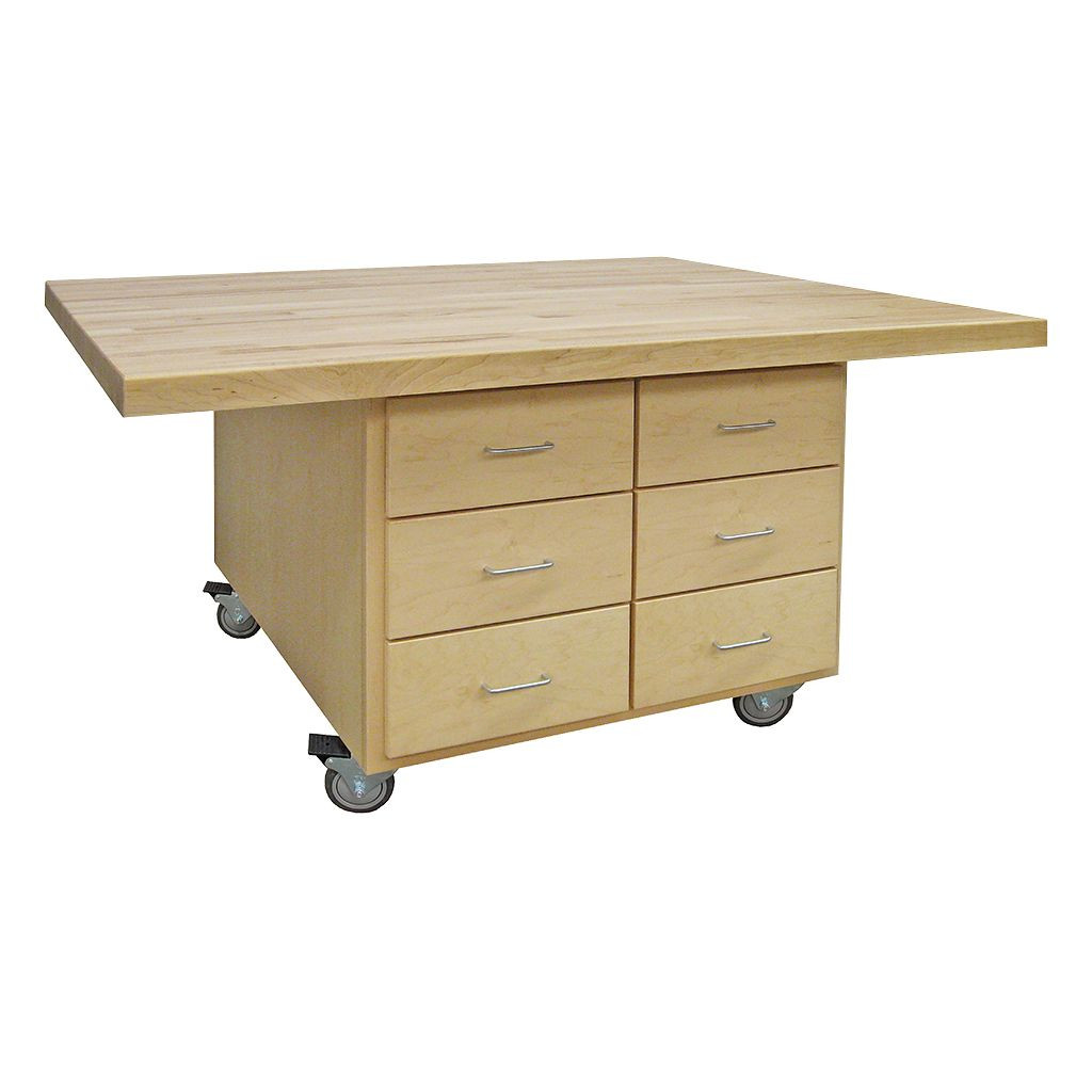 ◼️4drawers wood working table 作業台 Hann 4-Station Work Bench, 12 Drawers, Casters | Midwest Technology