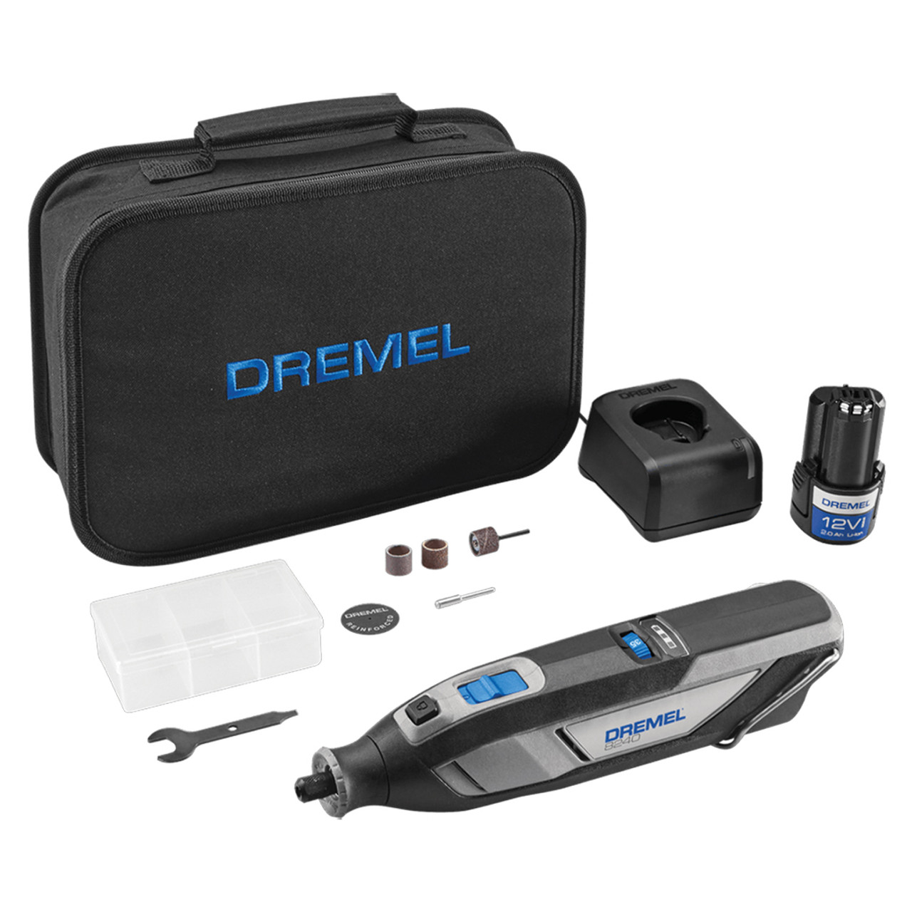 Dremel 8250 Brushless Cordless 12V Variable Speed Rotary Tool with 5  Accessories + Flex Shaft Attachment