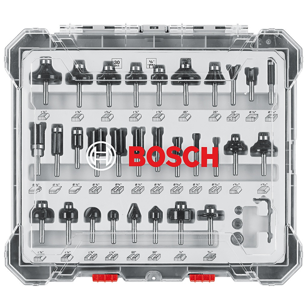 Bosch 30-Piece Wood Router Bit Set | Midwest Technology