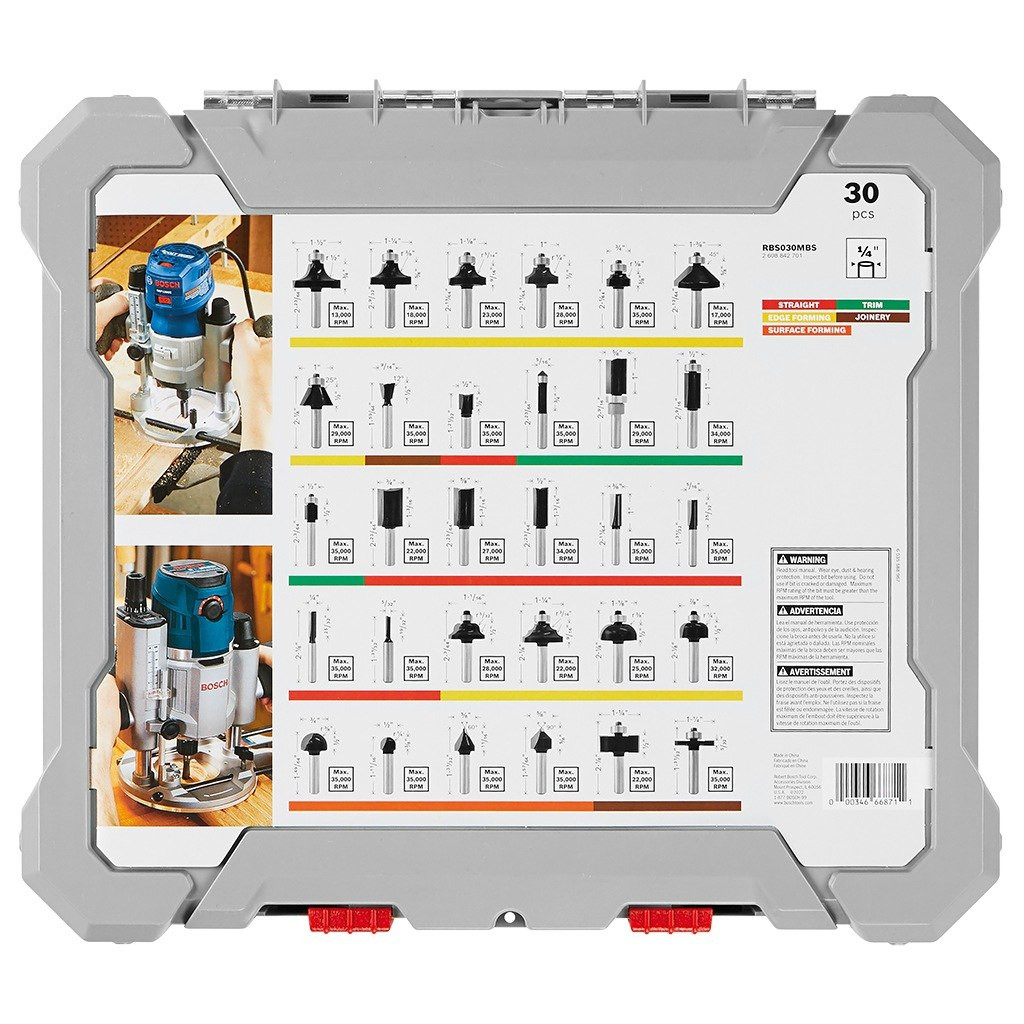 Bosch 30-Piece Wood Router Bit Set | Midwest Technology