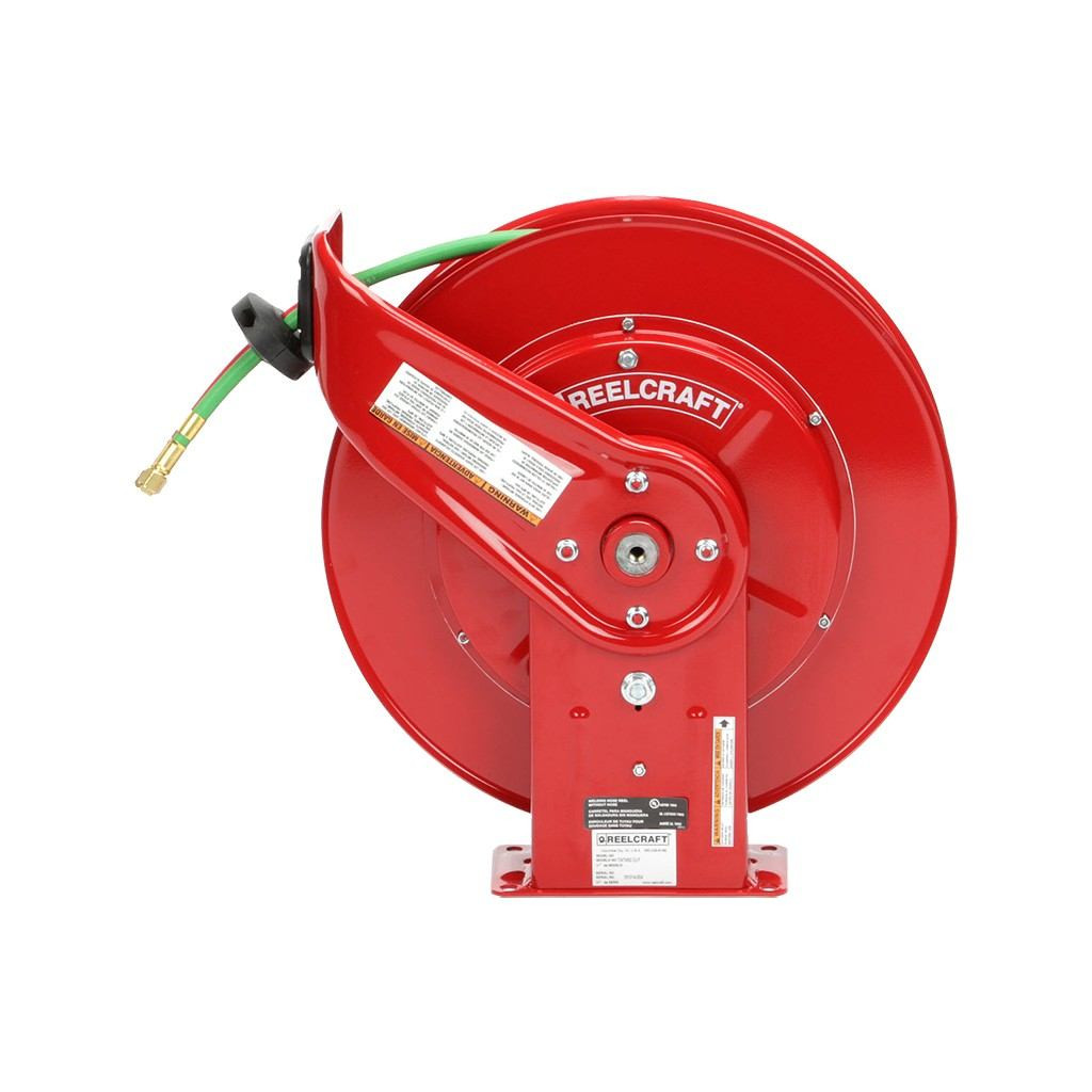 Reelcraft Spring Retractable Gas Welding Hose Reel, 1/4" x 50', TGrade