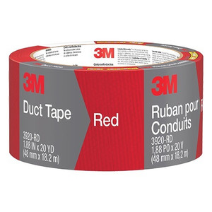economical roll of 3m red duct tape that's nearly 2" wide and 20 yards long with tack-free edges