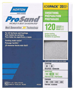 Norton ProSand Premium Sandpaper, 9" x 11", 120 Grit Norton ProSand Premium Sandpaper, 9" x 11", 120 Grit