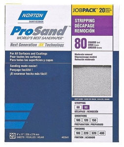 Norton ProSand Premium Sandpaper, 9" x 11", 80 Grit Norton ProSand Premium Sandpaper, 9" x 11", 80 Grit
