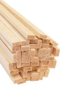 end of a bundle of light-colored balsa wood strips end of a bundle of light-colored balsa wood strips
