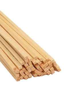 cut end of 50-pack bundle of light-colored bud nosen 1/16"H x 1/16"W x 24"L basswood strips cut end of 50-pack bundle of light-colored bud nosen 1/16"H x 1/16"W x 24"L basswood strips