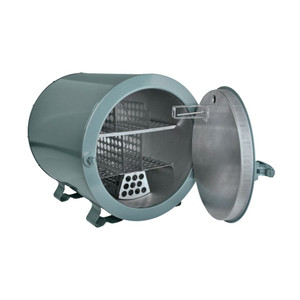 120 volt electrode oven with front door open to reveal interior shelves