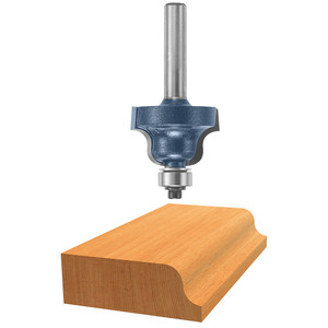 graphic of Bosch micrograin 1-3/8" Carbide-Tipped Roman ogee Router Bit displayed atop example piece of wood graphic of Bosch micrograin 1-3/8" Carbide-Tipped Roman ogee Router Bit displayed atop example piece of wood