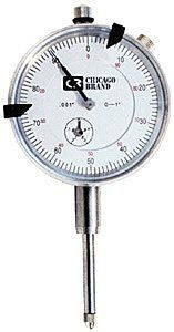 2-1/4" indicator with 100 divisions per revolution with a counter has curved glare-resistant face