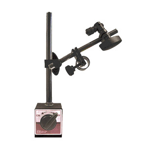 magnetic base dial indicator holder has fine adjustment, 14" reach, plus 5/32", 1/4" and 5/16" stems magnetic base dial indicator holder has fine adjustment, 14" reach, plus 5/32", 1/4" and 5/16" stems