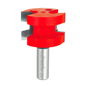 Freud Wedge tongue Router Bit with red head and silver shank Freud Wedge tongue Router Bit with red head and silver shank