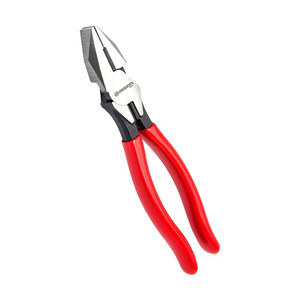Crescent 8" Lineman's Pliers have induction-hardened cutting edges and red cushion-grip handles