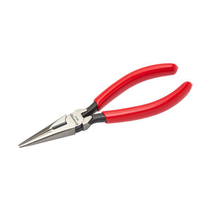6" long nose pliers with side cutting edges, polished steel head, red non-slip cushion-grip handles 6" long nose pliers with side cutting edges, polished steel head, red non-slip cushion-grip handles