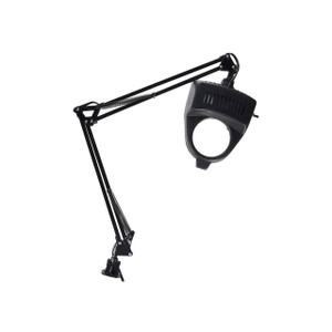 1.75 magnification lamp with 4" diameter glass lens and 36" arm clamps to table up to 2-1/4" thick