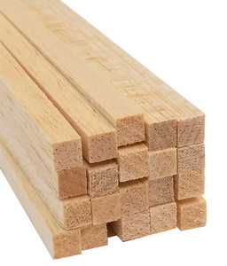 Bud Nosen Balsa Wood Sticks - 1/16 x 1/4 x 36, Pkg of 30