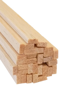 Bud Nosen Balsa Wood Strips, 1/4 x 1/4 x 36, 50/pkg.