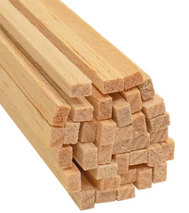 Bud Nosen Balsa Wood Sticks - 1 x 1 x 36, Pkg of 6