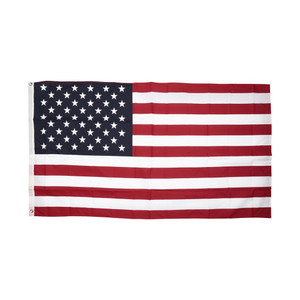 annin nylon usa flag has embroidered stars, sewn stripes, and brass grommets for standard flag poles