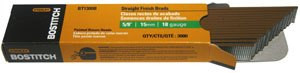 black and orange box of bostitch straight finish brad nails with coated finish, chisel point, 1-3/4"L, 44 mm