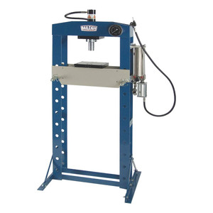 Baileigh 20-Ton Hydraulic Press with blue fully-welded solid steel H-frame and 19-1/4" working width Baileigh 20-Ton Hydraulic Press with blue fully-welded solid steel H-frame and 19-1/4" working width