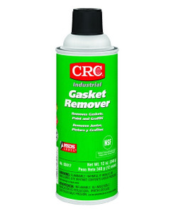 green aerosol spray can of gasket remover with black cap and red CRC brand logo and white text
