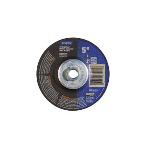 Norton Grinding Wheel, Spin-on, Depressed Center Aluminum Oxide, 5" x 1/8" x 5/8"-12