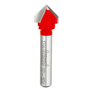 side profile of 1/2" Freud V-Groove router bit