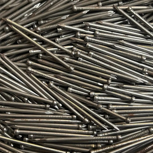 smooth shank 1-1/4" finishing nails with broad head and bright silver finish