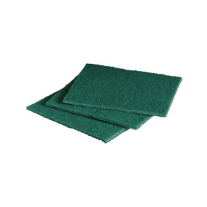 set of 3 green 3m scotch brite general purpose scouring pads fanned out on top of one another set of 3 green 3m scotch brite general purpose scouring pads fanned out on top of one another
