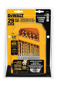 Dewalt Dw1969 29 Piece Pilot Point Twist Drill Bit Assortment With