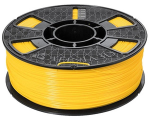 2.2 pound spool of yellow afinia abs plus premium 1.75mm filament for H800 and H800 3d printers