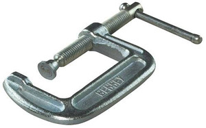 1-1/2" silver steel Drop forged C-Clamp has swivel pad, smoothly rolled threads and steel sliding pin