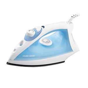 blue and white plastic over metal nonstick soleplate with two variable dials for steam and temperature blue and white plastic over metal nonstick soleplate with two variable dials for steam and temperature