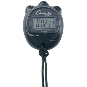 black stopwatch with large digital display has 1/100 second precision lap counter and 4 buttons black stopwatch with large digital display has 1/100 second precision lap counter and 4 buttons
