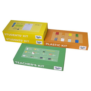 3Doodler Start EDU Learning Pack has 2 yellow student boxes, 1 orange plastics kit, and 1 green teacher's kit