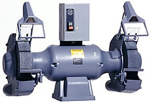 blue steel Baldor 12" Grinder with heavy shaft has oversize 208 ball bearings, eyeshields and guards blue steel Baldor 12" Grinder with heavy shaft has oversize 208 ball bearings, eyeshields and guards