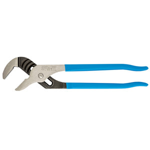 Channellock 12" Straight Jaw Pliers with right-angle teeth and 2-1/4" jaw capacity have blue handles Channellock 12" Straight Jaw Pliers with right-angle teeth and 2-1/4" jaw capacity have blue handles