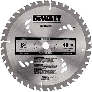 DeWalt Series 20 Circular Saw Blades General Purpose Combination, 8.25" 40T