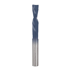 side profile of Freud Solid Carbide Down Spiral 1/4" dia. x 1" router bit side profile of Freud Solid Carbide Down Spiral 1/4" dia. x 1" router bit