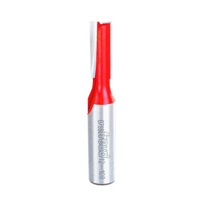 side profile of 3/8" x 1" carbide-tipped double flute straight router bit side profile of 3/8" x 1" carbide-tipped double flute straight router bit
