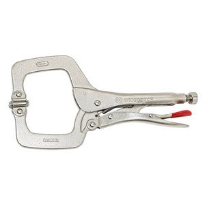 11" Crescent Locking C-Clamps with swivel pads has rust resistant, nickel-plated finish, 4" jaw opening 11" Crescent Locking C-Clamps with swivel pads has rust resistant, nickel-plated finish, 4" jaw opening