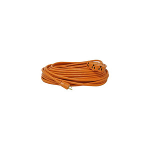 Woods Orange Outdoor Round Vinyl Extension Cords 3-Way Power Block, 14/3, 25' Woods Orange Outdoor Round Vinyl Extension Cords 3-Way Power Block, 14/3, 25'