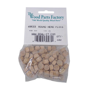 Dowl-It Screw Hole Plugs, Round Head, Oak, 3/8"