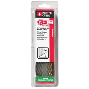 Porter Cable 15 Ga. DA Angled Finish Nails 1-1/4", 1,000 Porter Cable 15 Ga. DA Angled Finish Nails 1-1/4", 1,000