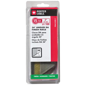 Porter Cable 15 Ga. DA Angled Finish Nails 2", 1,000
