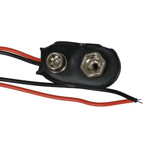 Jameco 9V Battery Snap with 4" Wires, I-Style