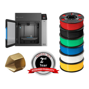 Afinia H+1 3D Printer, gold replacement nozzle, 2nd year extended warranty graphic, 6-pack of filament Afinia H+1 3D Printer, gold replacement nozzle, 2nd year extended warranty graphic, 6-pack of filament