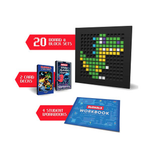 red and white box of 5 bloxels gameboards and blocks with 3 card decks, teacher handbook, student workbook red and white box of 5 bloxels gameboards and blocks with 3 card decks, teacher handbook, student workbook